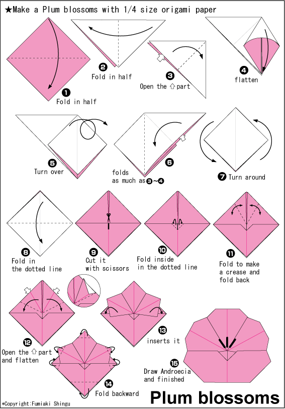 Cara Membuat Origami Bunga Plum Korea | Cara Membuat Origami ...