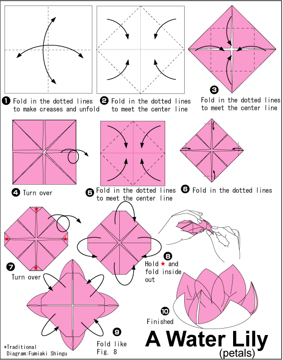 Cara membuat origami bunga teratai - Imagui