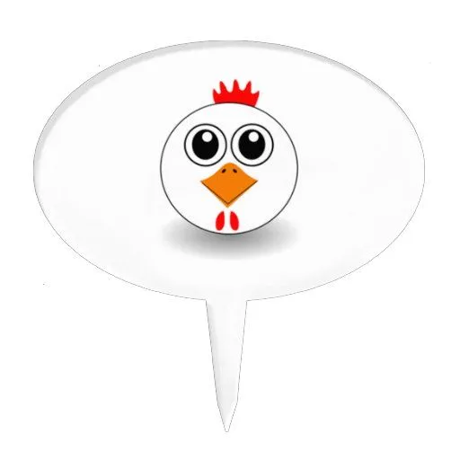 Cara del pollo del dibujo animado decoraciones para tartas | Zazzle