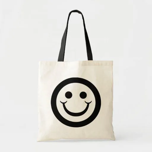 CARA SONRIENTE BLANCO Y NEGRO BOLSAS de Zazzle.