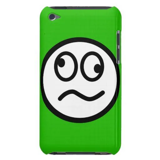 Cara sonriente divertida en fondo verde iPod touch Case-Mate ...