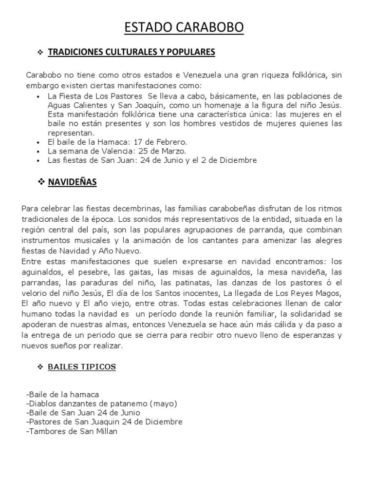 Estado Carabobo Alex | PDF | Tradiciones navideñas | Navidad