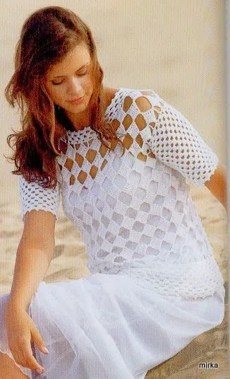 CARAMELO ARDIENTE es... LA PRINCESA DEL CROCHET: blusa blanca