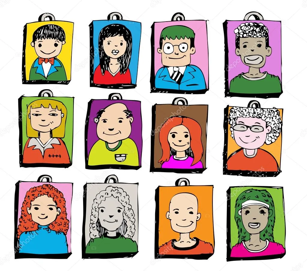 dibujos animados de caras de personas — Vector stock © porjai #