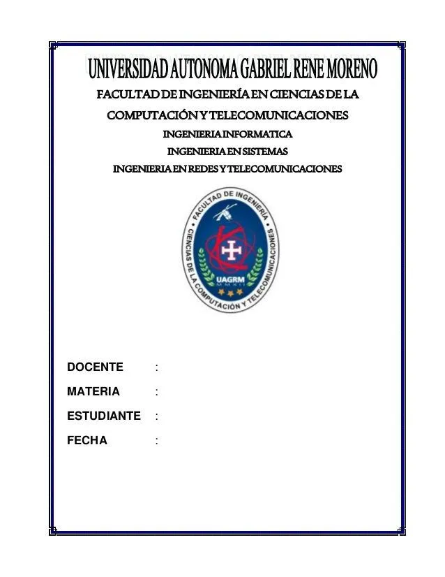 caratula Computación y telecomunicaciones uagrm