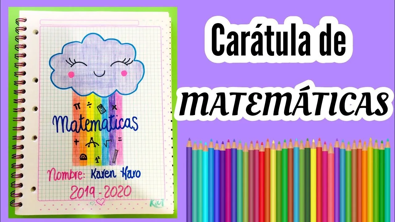 Carátula para MATEMÁTICAS | Portada fácil y bonita - YouTube