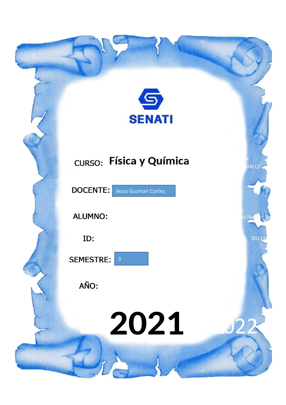 Caratula senati - 2022 3 001322486 Recharte Ramirez Herbrit Lenin Jezus  Guzman Cortez TALLER DE - Studocu