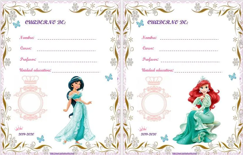Carátulas para cuadernos niñas imprimir - AYUDA DOCENTE