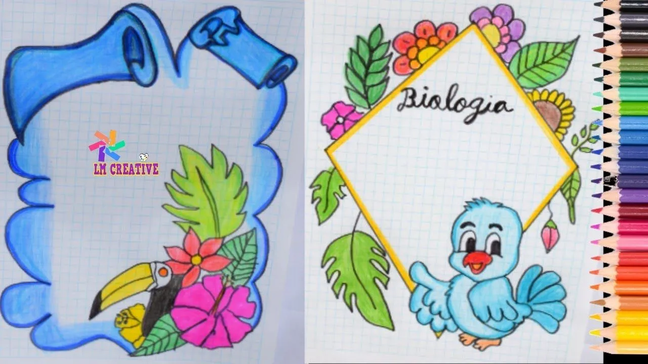 CARATULAS FÁCILES Y BONITAS PARA CUADERNOS - YouTube