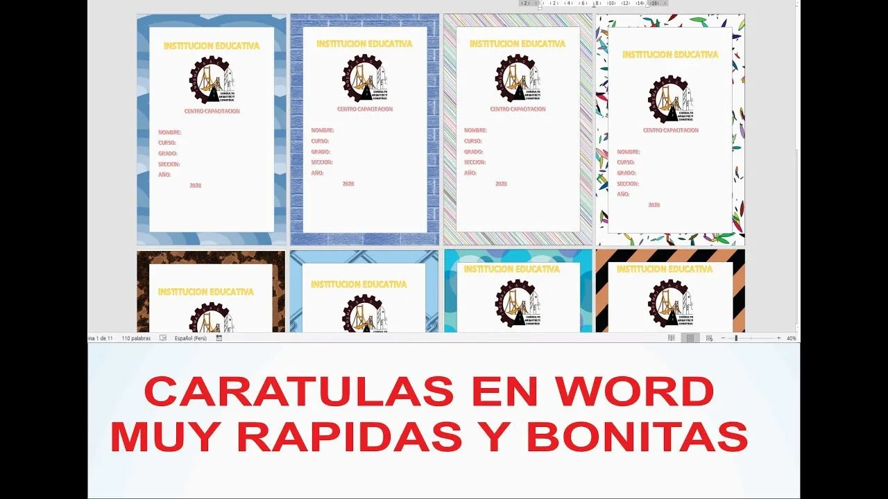 CARATULAS EN WORD DESCARGA .doc - YouTube