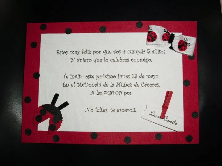 Cards y creaciones by Patricia: Cumpleaños Niña Ladybug