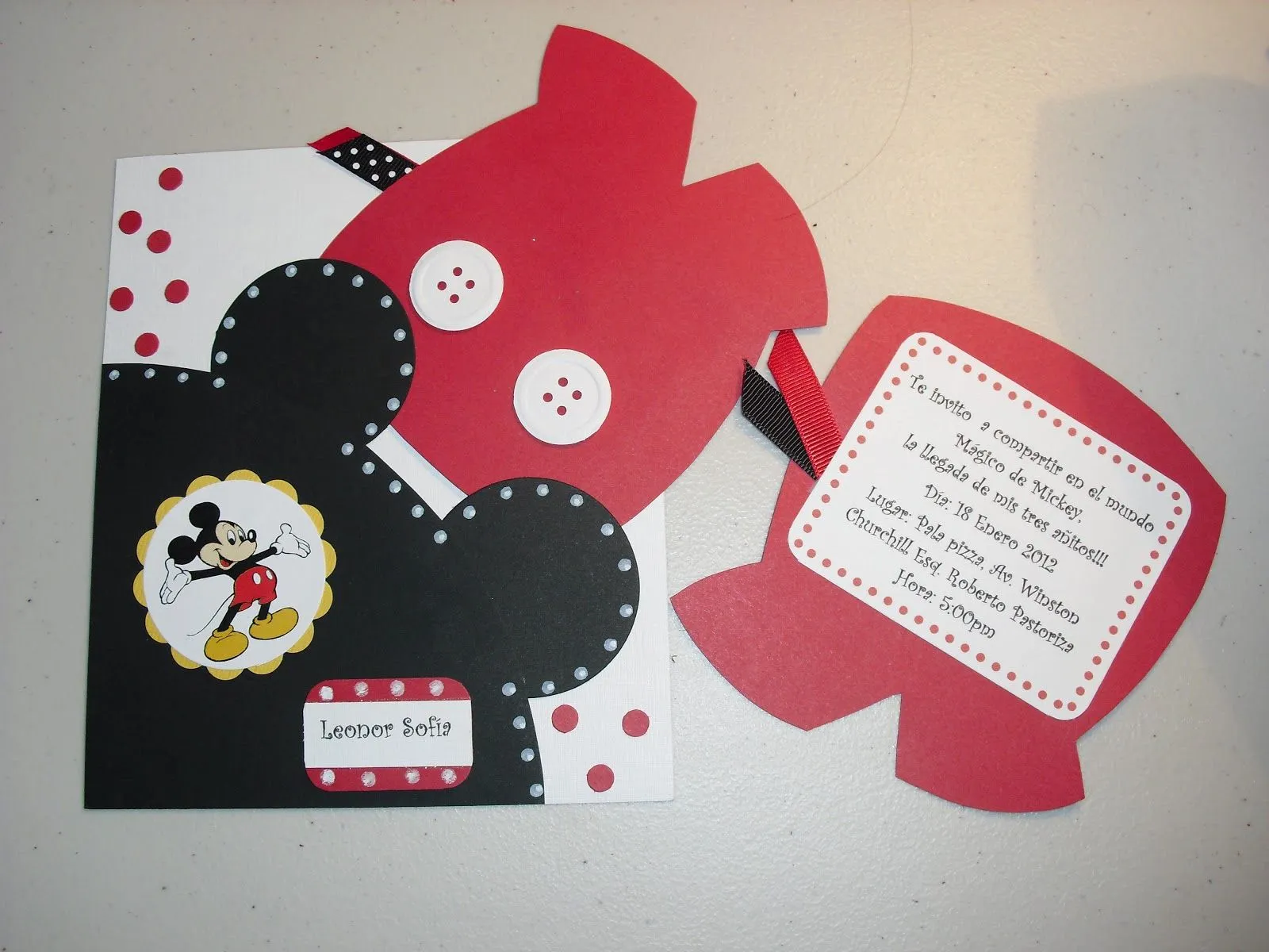 Cards y creaciones by Patricia: Invitacion Mickey