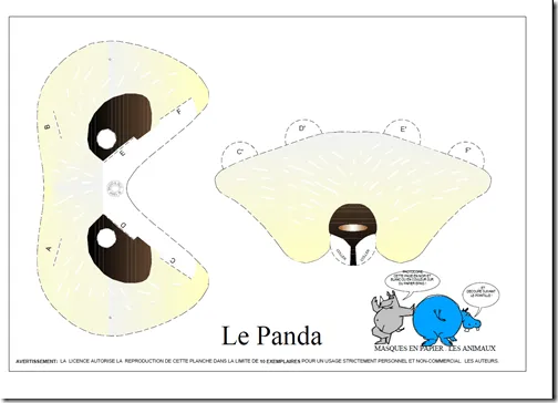 Careta oso panda imprimir - Imagui