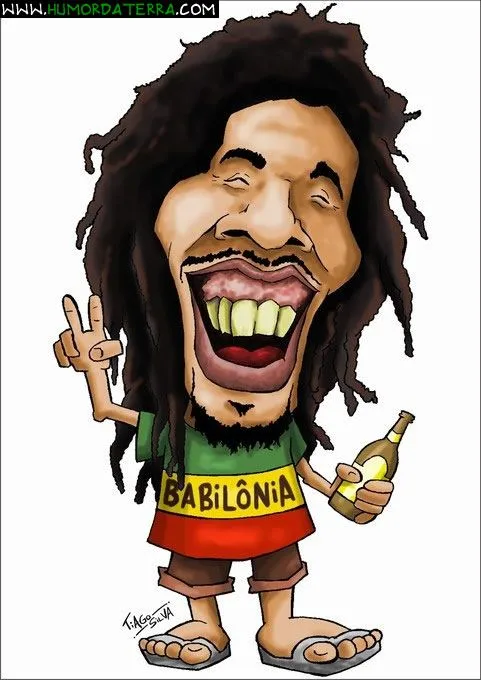 Caricatura de Bob Marley | Humor da Terra