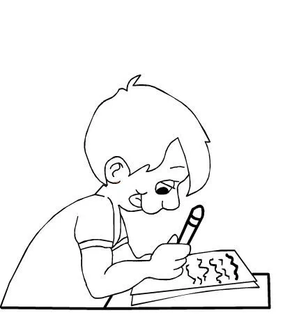 Caricatura escribiendo en un cuaderno - Imagui