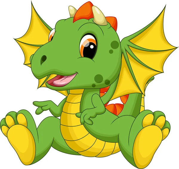 Caricatura lindo bebé dragón — Vector stock © irwanjos2 #67879385