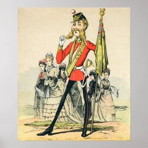 Caricatura de un soldado de Británicos del Victori Posters de Zazzle.