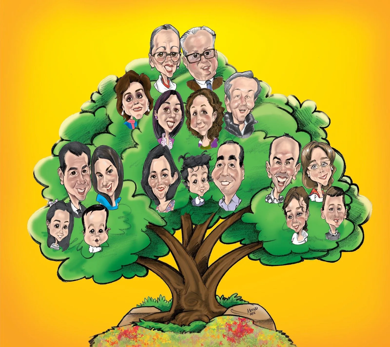 Caricaturas en Bogotá, HAGO CARICATURA DE TU FOTO: ARBOL GENEALOGICO