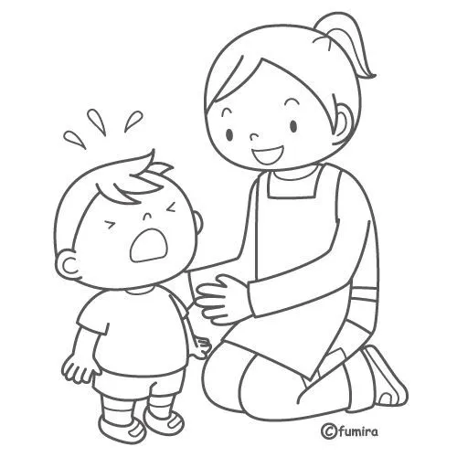 Dibujo para colorear niño llorando - Imagui