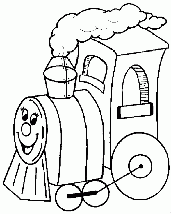 Caricatura de un tren para colorear - Imagui