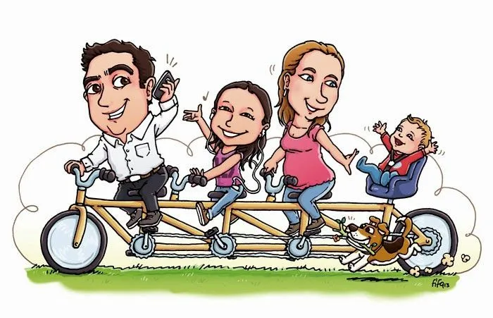 Familias de 4 en caricatura - Imagui