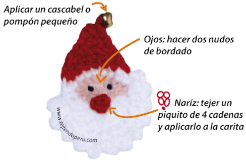 Carita de Papa Noel - Tejiendo Perú...