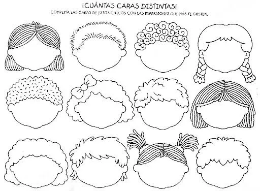 Caritas felices de diferentes figuras para colorear - Imagui