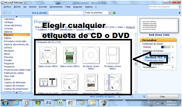 Carolina Vidal: Como hacer etiquetas de disco en Publisher