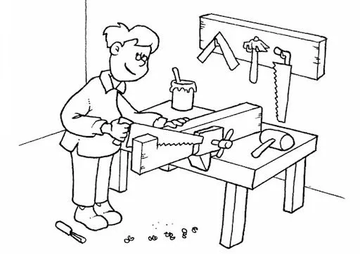 Jose el carpintero para colorear para niños - Imagui