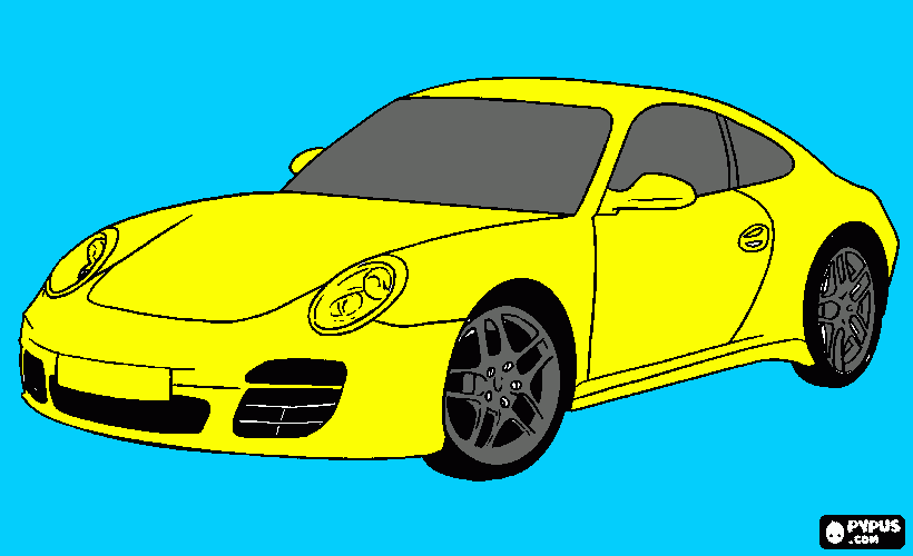 carro porsche para colorear, carro porsche para imprimir