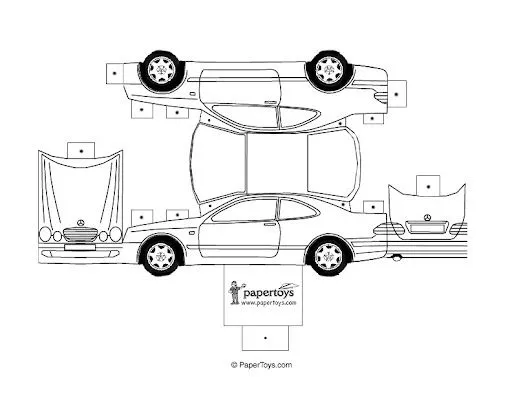 Carros para armar de papel para colorear - Imagui