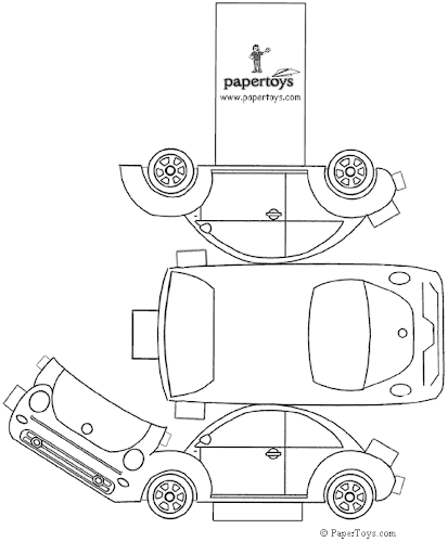 Carros para armar de papel para colorear - Imagui