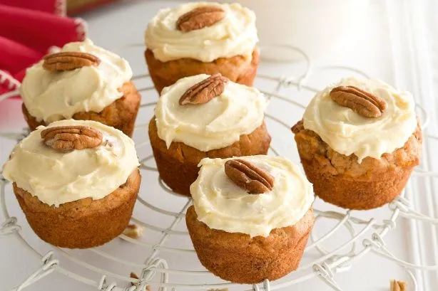 Carrot And Pecan Muffins With Cream Cheese Icing Recipe - Taste.com.au