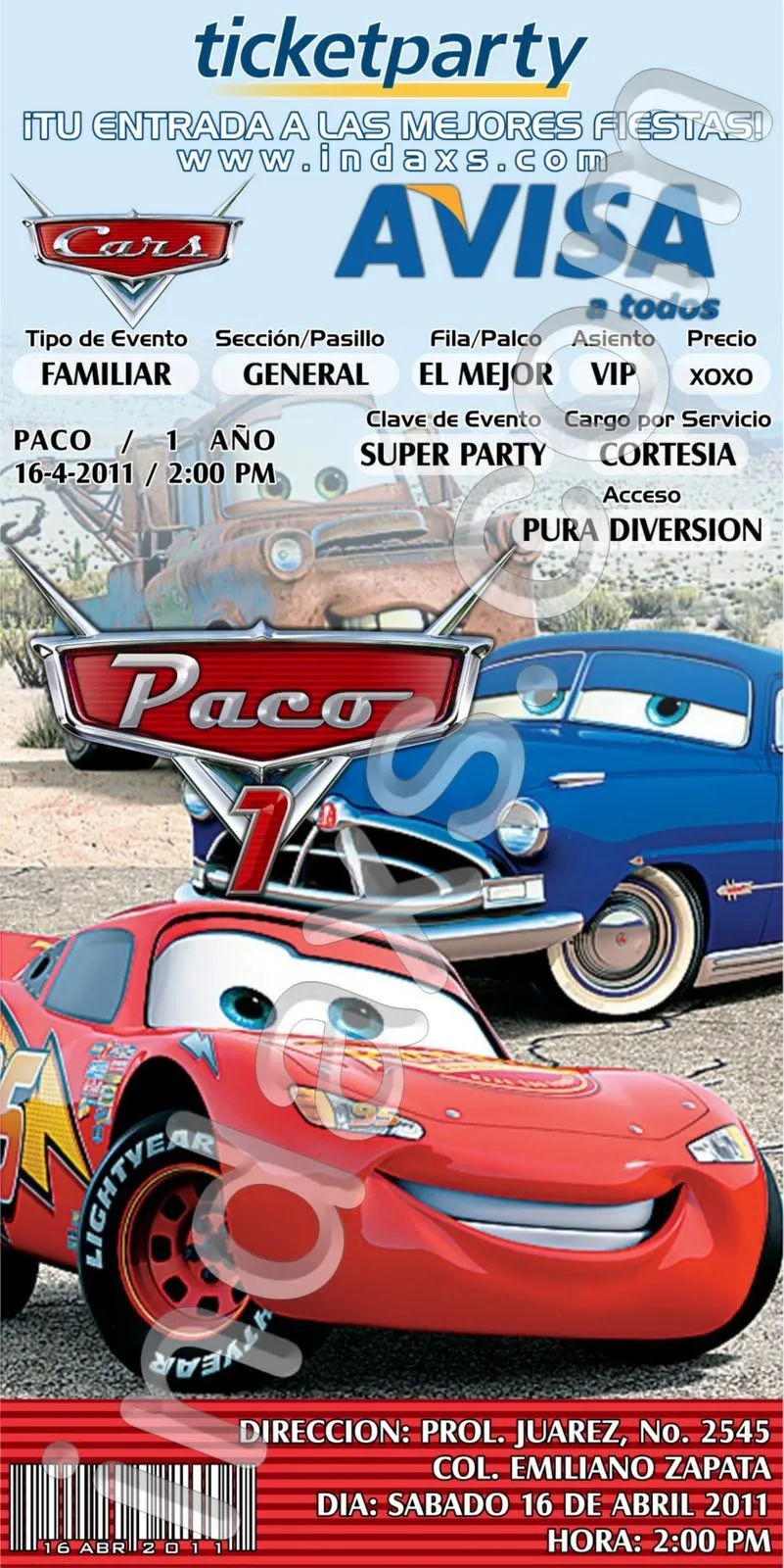 Cars invitaciónes originales - Imagui