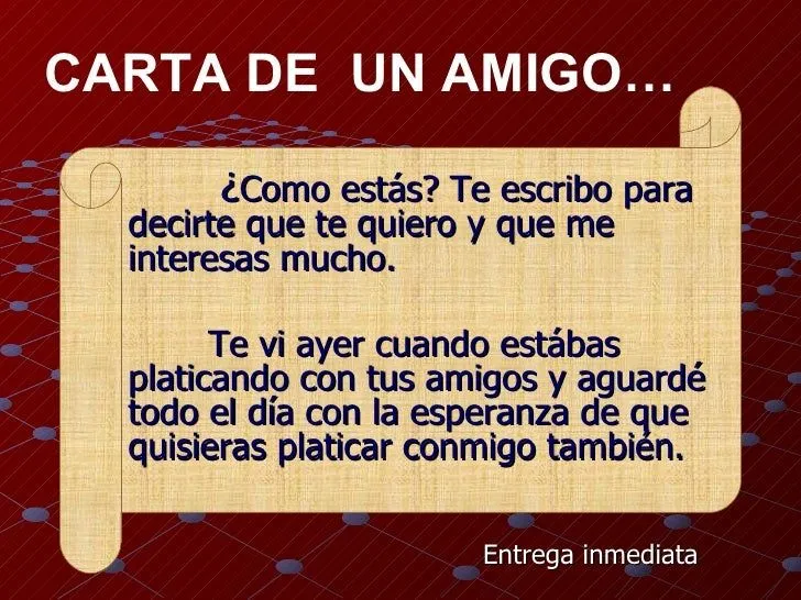 Carta De Un Amigo