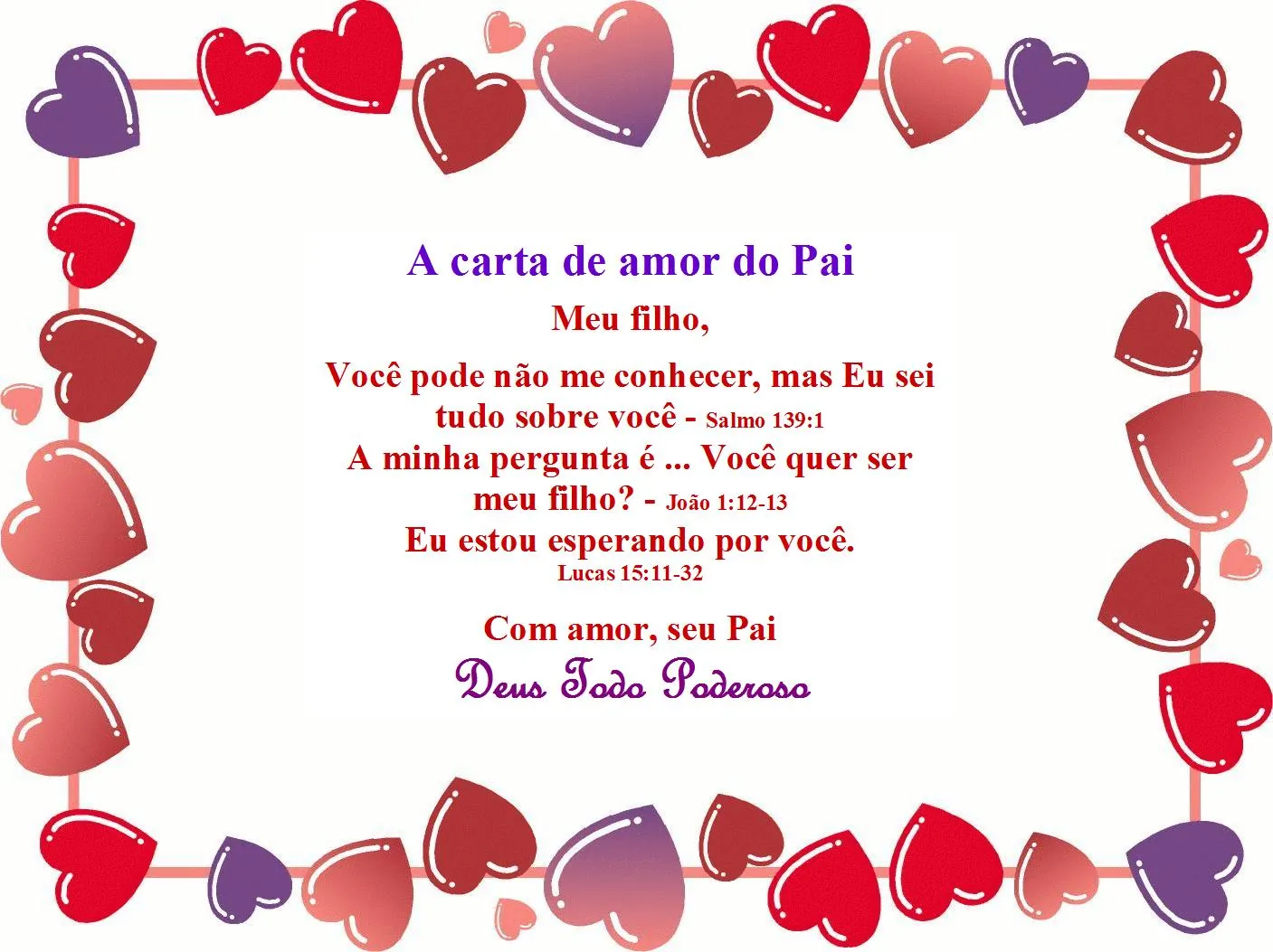 carta de amor do Pai – Salmo 139:1 « Mission Venture Ministries ...