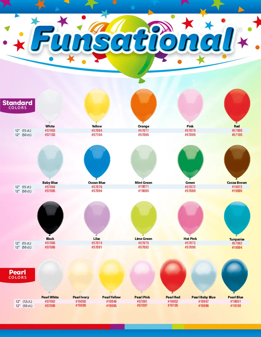 Carta de colores funcional – All American Balloons