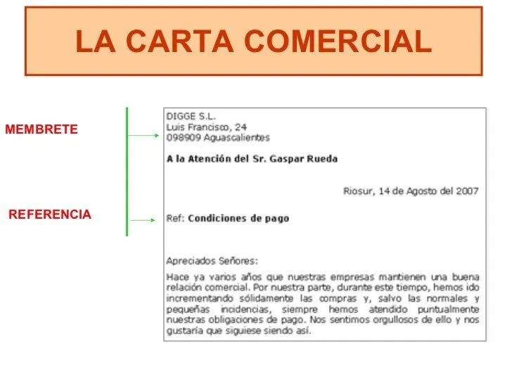 La carta comercial