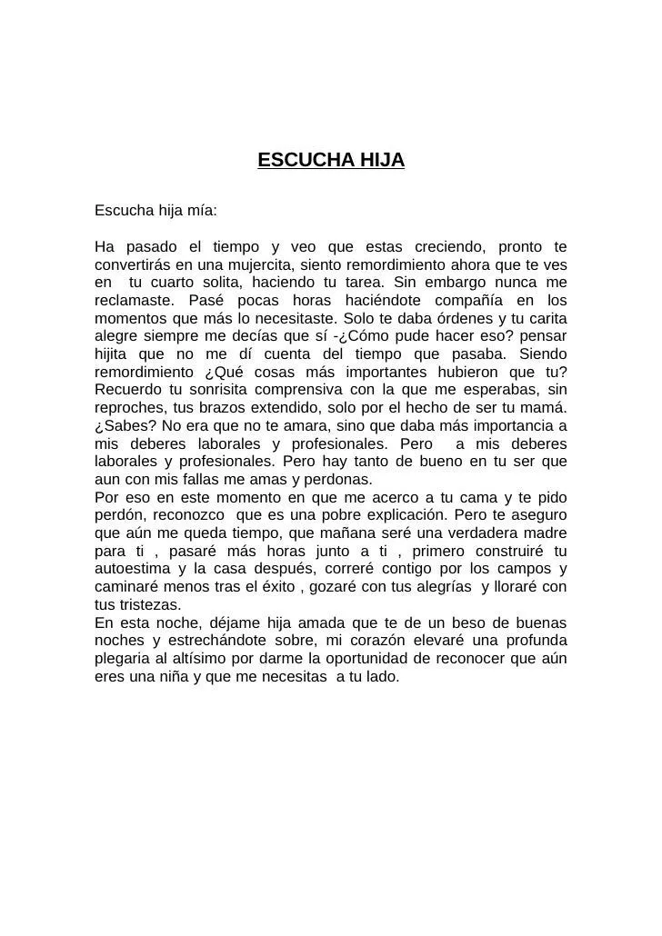 Carta Escucha Hija