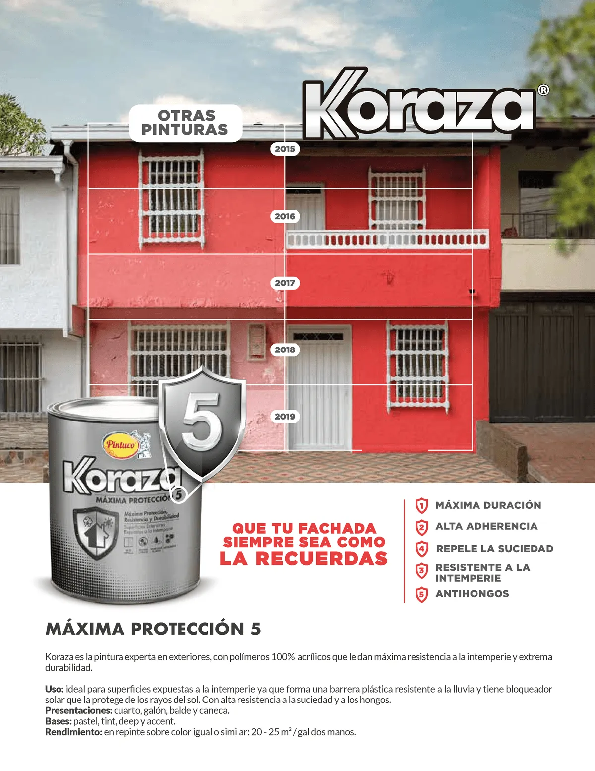 Carta- Koraza - Koraza es la pintura experta en exteriores, con polímeros  100% acrílicos que le dan - Studocu