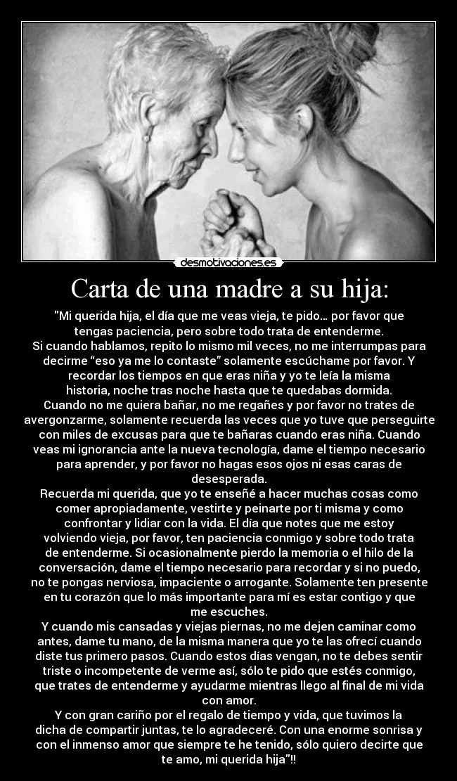 Carta de una madre a su hija: | Desmotivaciones