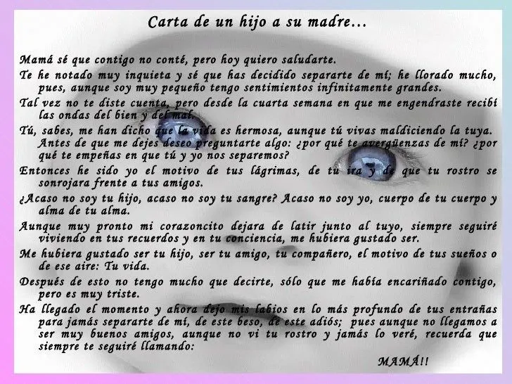 Carta para una madre de su hija - Imagui