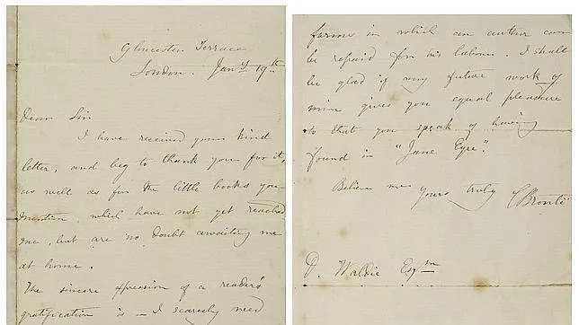 Una carta manuscrita de Charlotte Bronte se vende por 35.100 euros ...