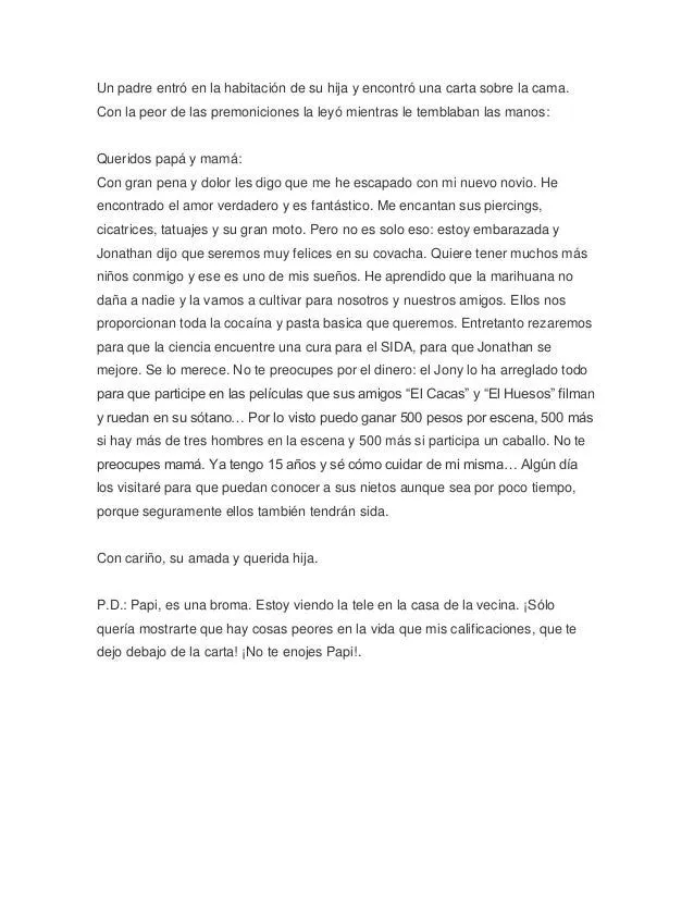 carta entre padre e hija