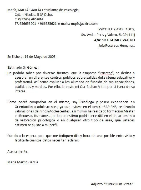 Búsqueda de empleo: Cartas de presentación y autocandidatura | Mi ...