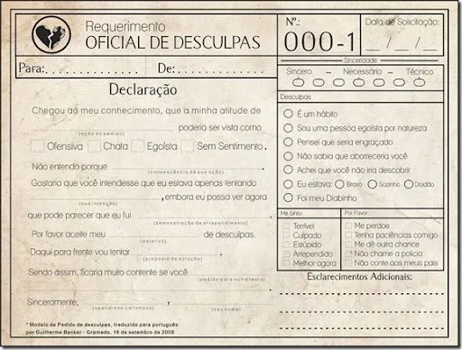 Carta pública de desculpas | Meus Parafusos