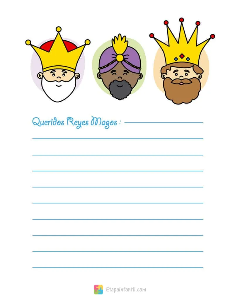 Carta de los Reyes Magos: 5 modelos gratis para imprimir y rellenar - Etapa  Infantil