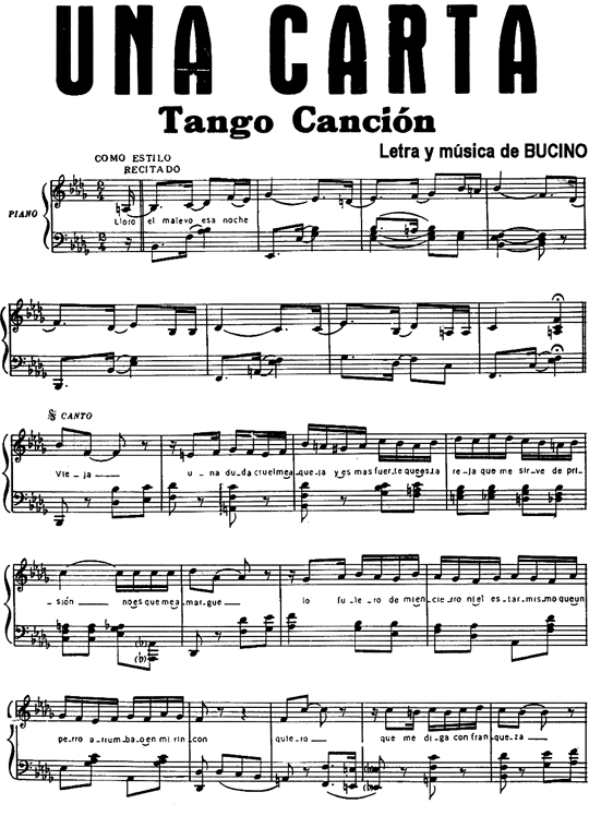 Una carta. Tango (