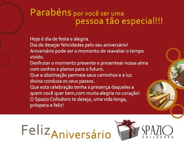 Cartão de Aniversário – Spazio Collodoro | Roberto Vieira | Design ...