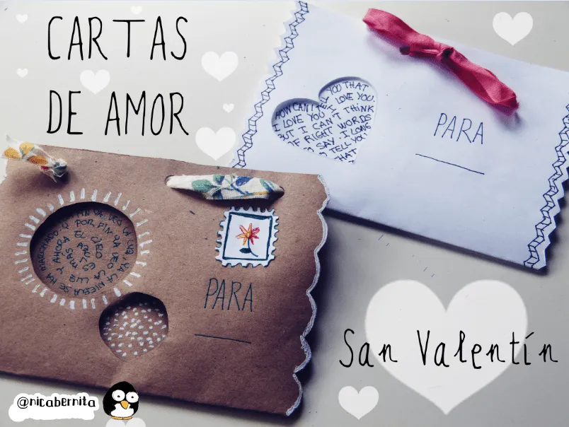 CARTAS, SOBRES O TARJETAS para regalar en San Valentín 